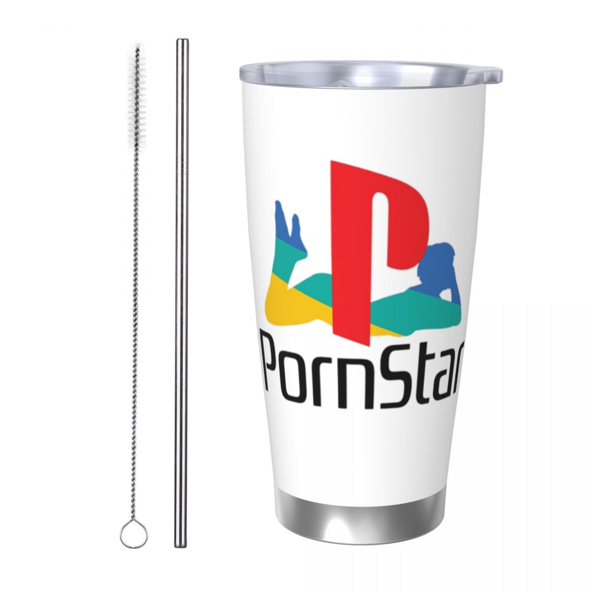 Tumbler 20Oz White - Ps Pron Star الأبيض الفولاذ المقاوم