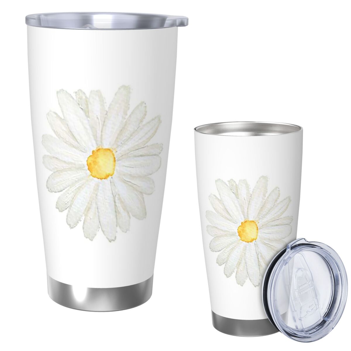 Tumbler 20Oz White - رسمت باليد واحدة قليلا الأبيض ديزي