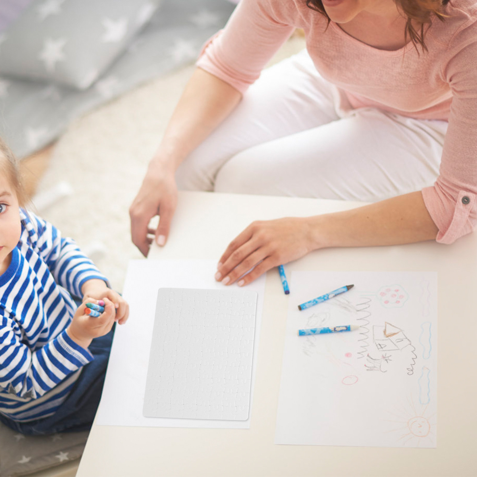 Puzzle Blank White - 4 ألواح ألغاز بيضاء فارغة للحرف