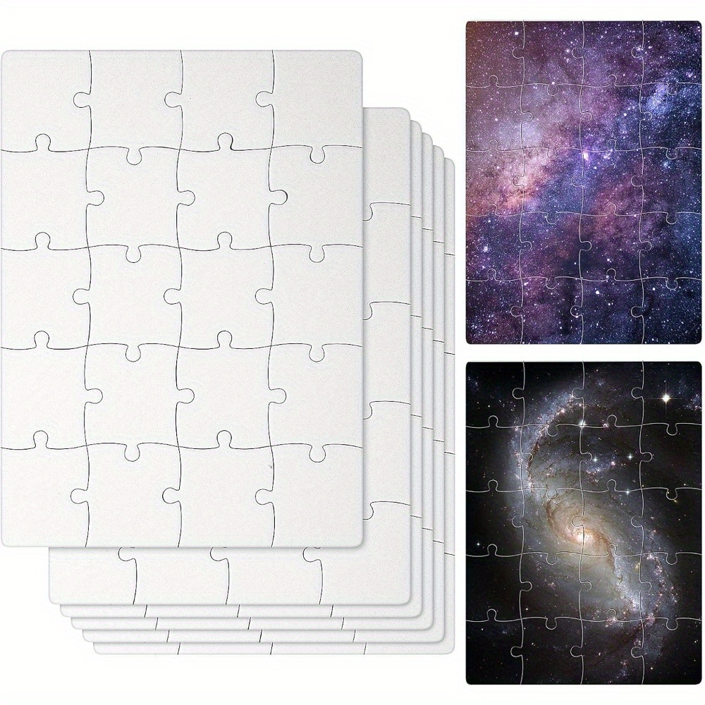 Puzzle Blank White - 6 قطع من ألغاز التسامي الفارغة