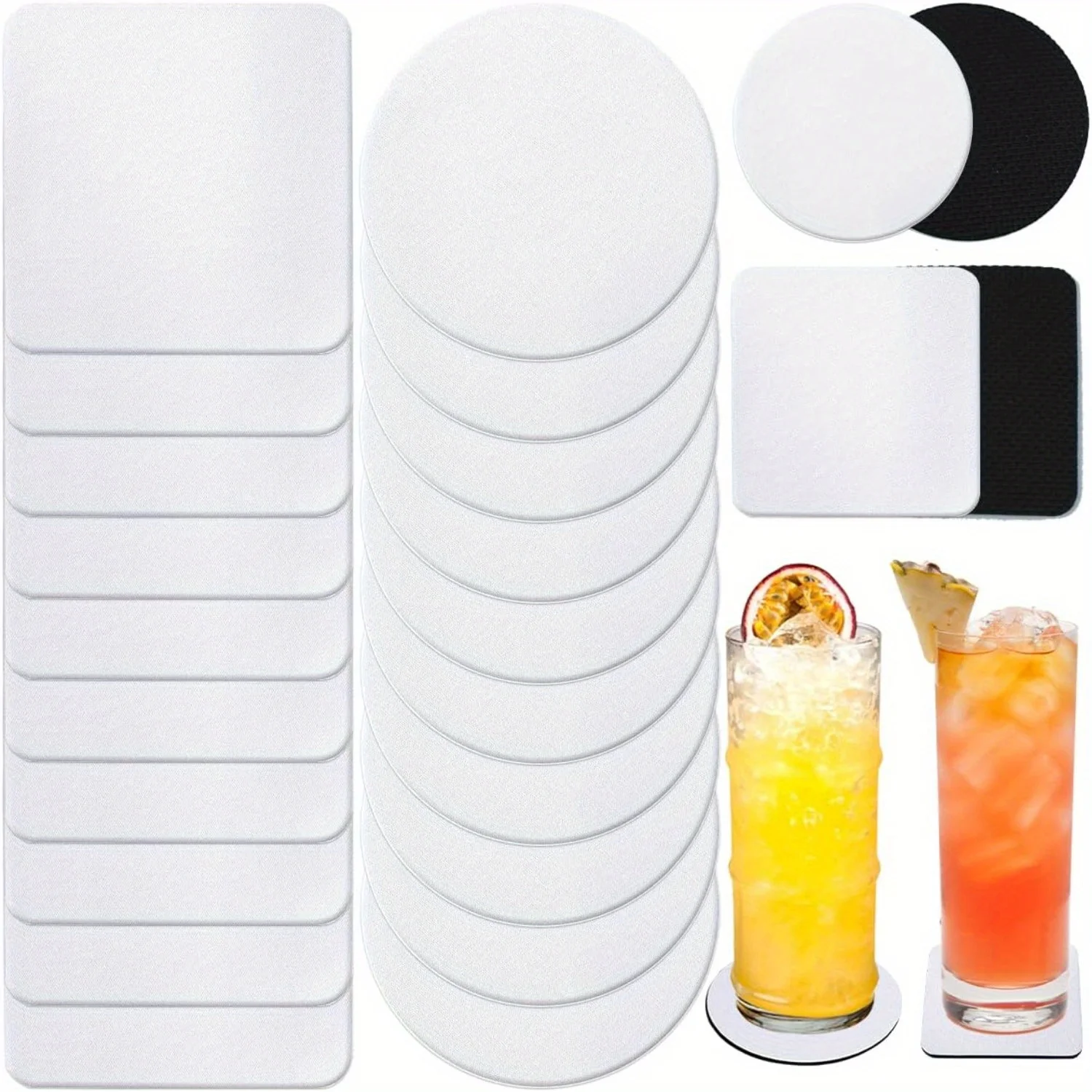 Coaster Sublimation Blank - 30/50 قطعة من الفراغات التسامي المربعة