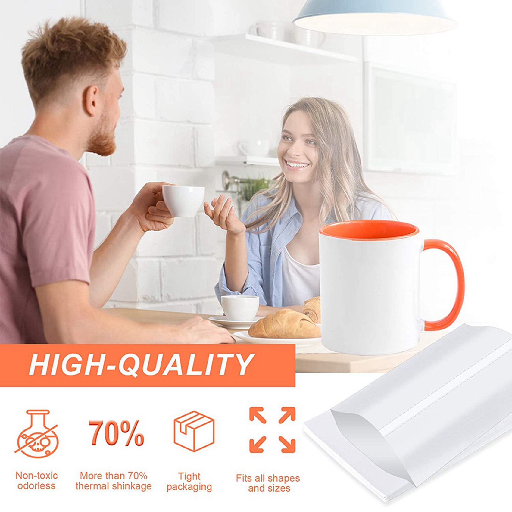 Sublimation Mug White - أغلفة قابلة للانكماش بالحرارة مقاس 8×12