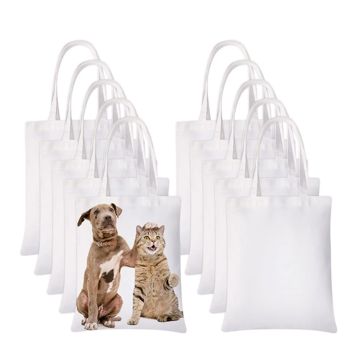 6 قطع من حقائب اليد القماشية ا - مراجعة Tote Bag Sublimation وسعره