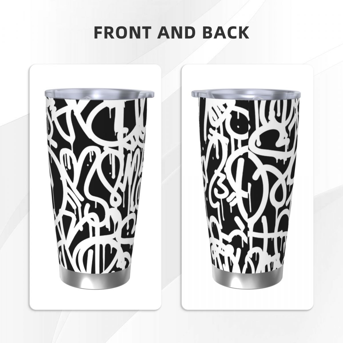 أبيض وأسود الكتابة على الجدران - مراجعة Tumbler 20Oz White وسعره