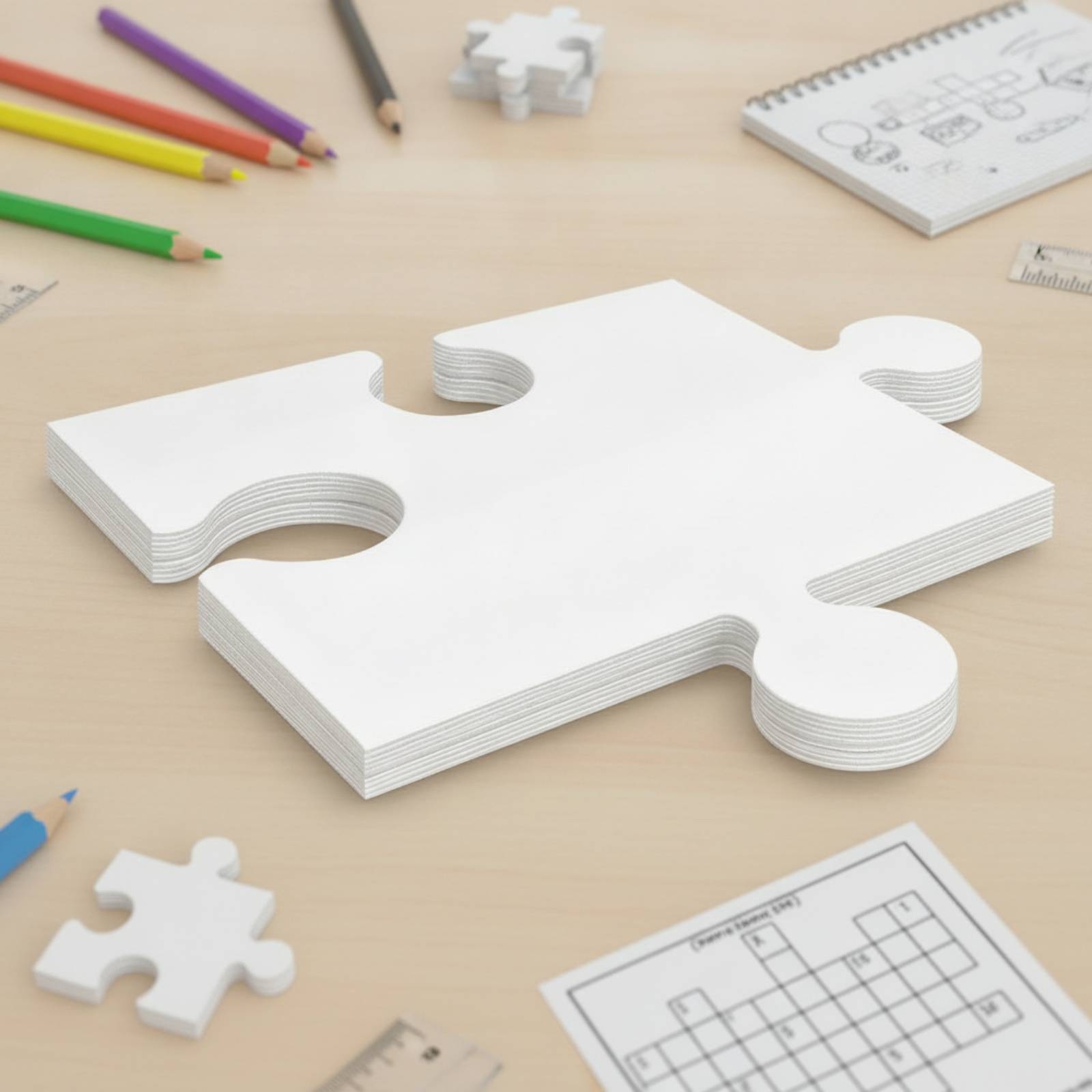 24 قطعة من الألغاز الكرتونية ا - مراجعة Puzzle Blank White وسعره