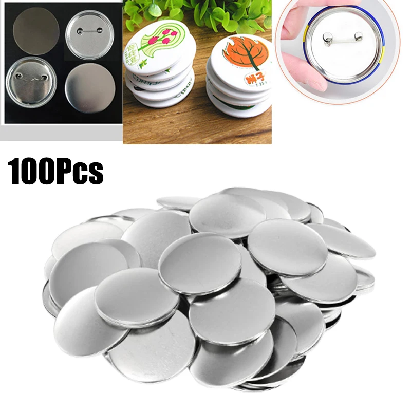 100 قطعة من أجزاء صانع الشارات - مراجعة Button Badge Blank وسعره