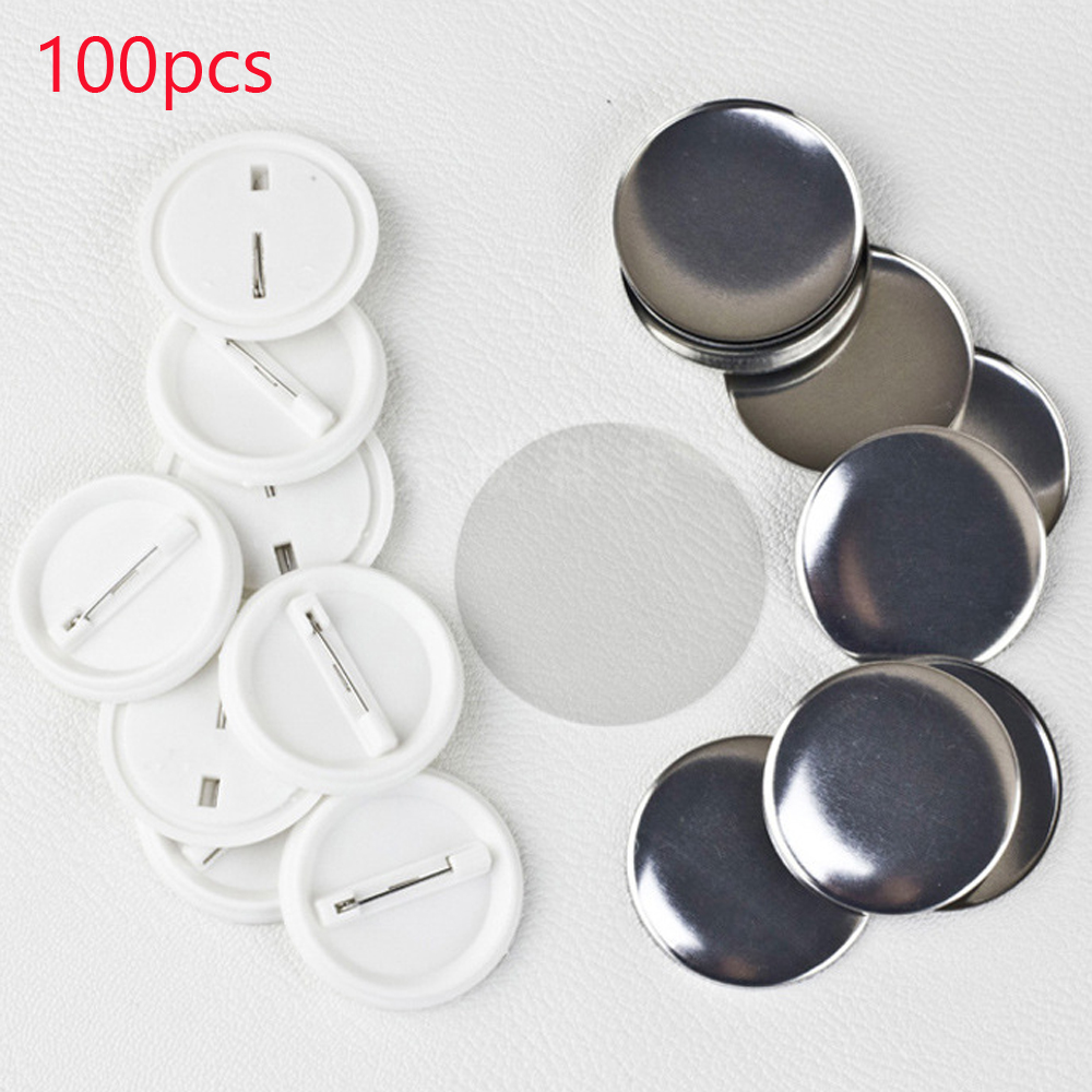100 قطعة/المجموعة البلاستيك فا - مراجعة Button Badge Blank وسعره