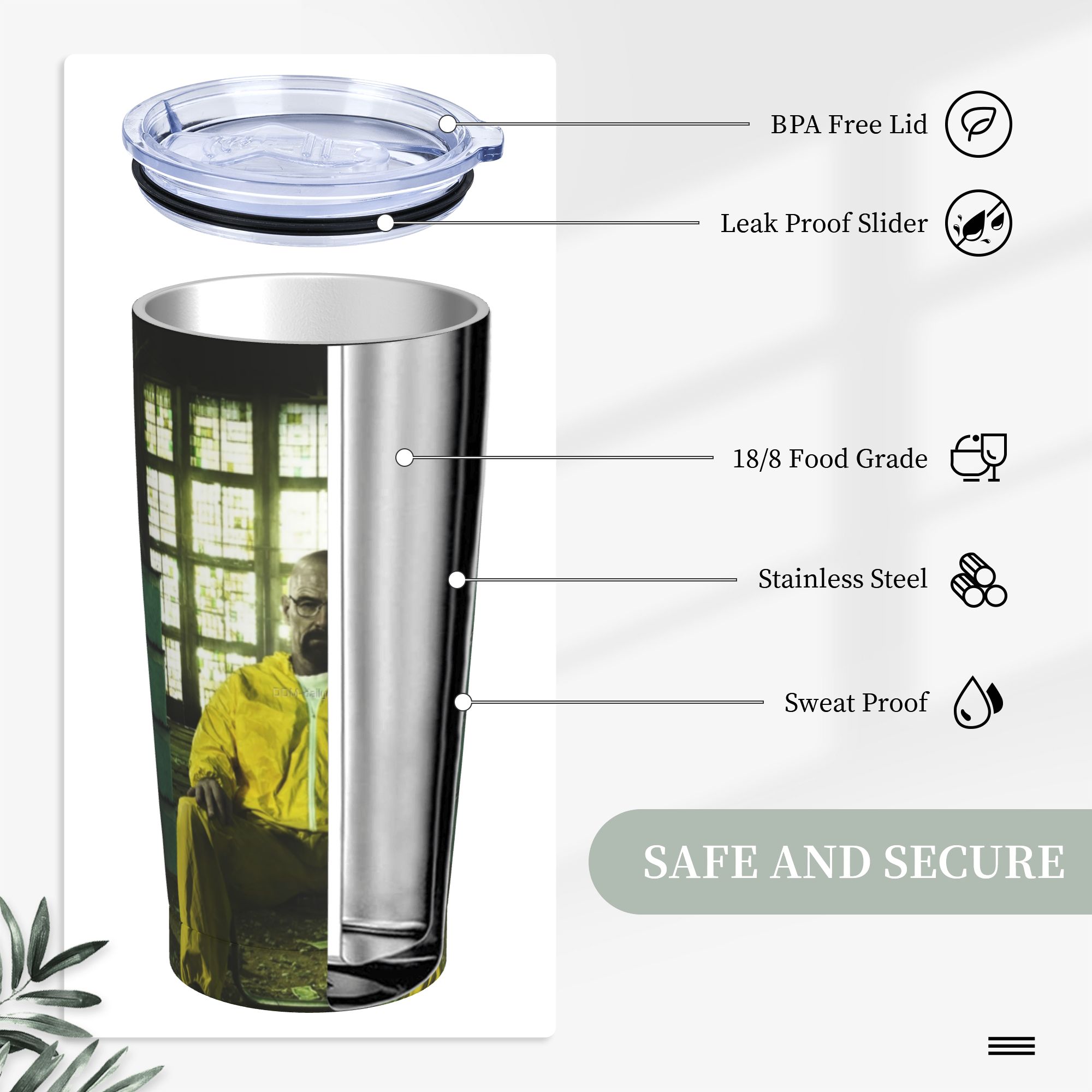 كوب بريكنج باد وولتر وايت معزو - مراجعة Tumbler 20Oz White وسعره