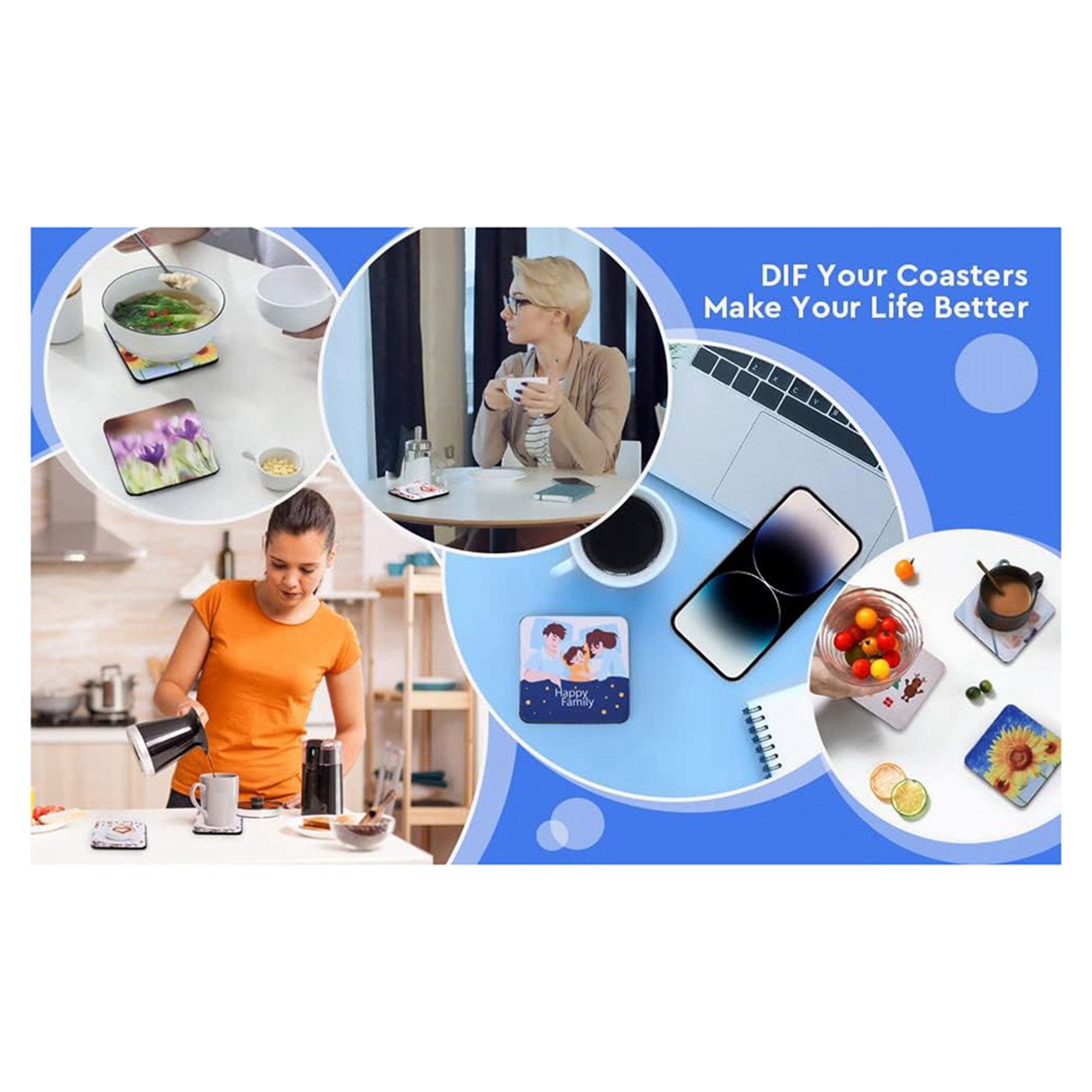 40 قطعة من حاملات الأكواب المر - مراجعة Coaster Sublimation Blank وسعره